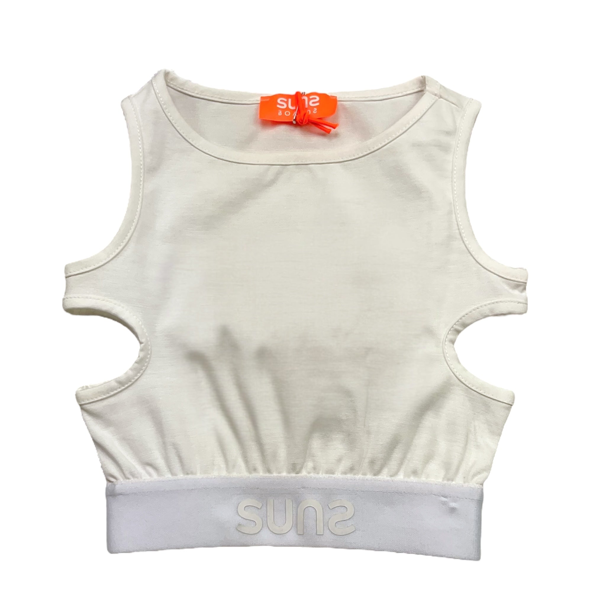 Suns  Top Tinta Unita con Elastico per Bambina CNS5102D BIANCO SUNS 