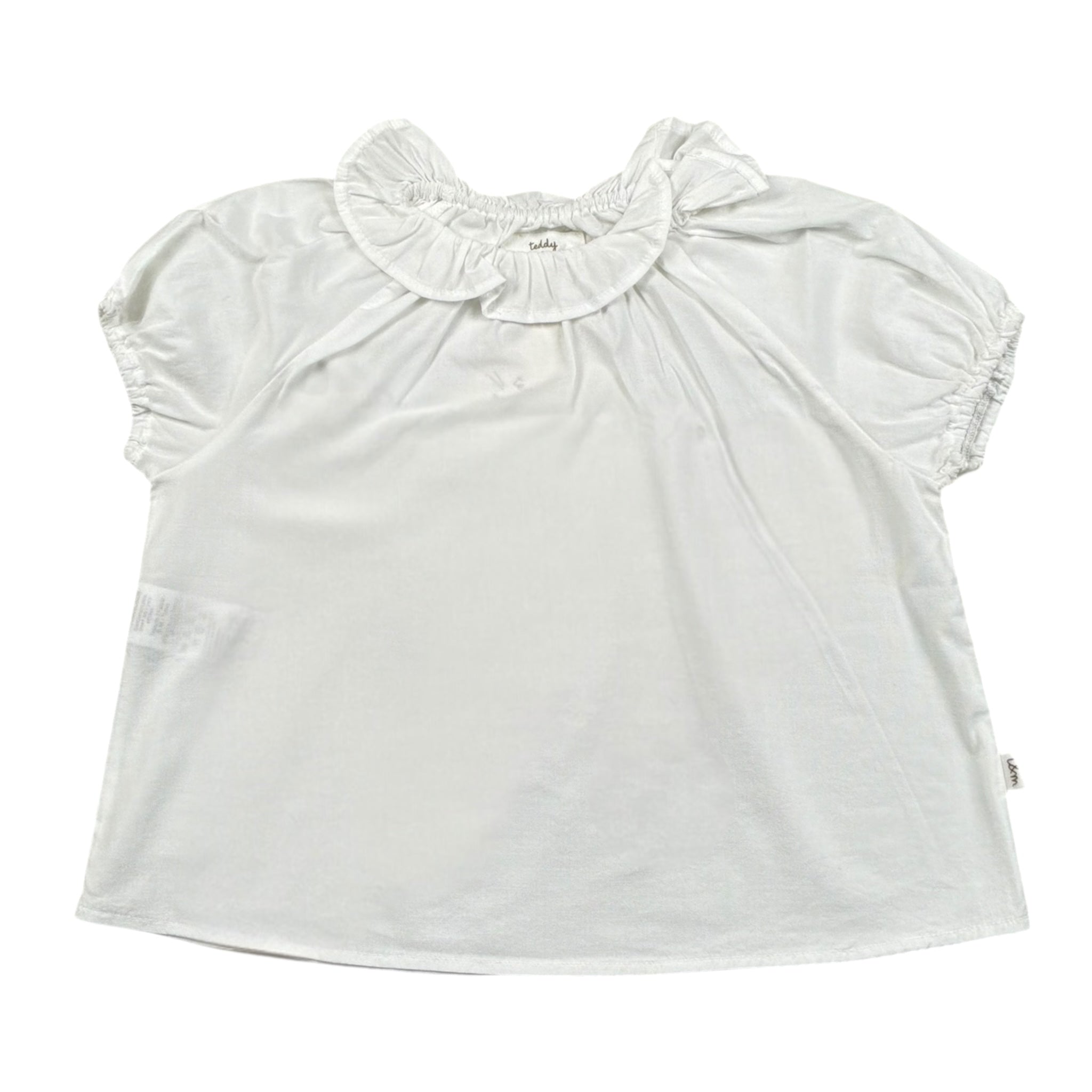 Teddy E Minou Camicia Mezza Manica Tinta Unita per Neonata E25CI008C6039X BIANCO TEDDY E MINOU 
