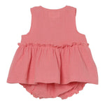 Teddy E Minou Completo 2pz Giromanica Tinta Unita con Culotte per Neonata E25CP044C0070 ROSA TEDDY E MINOU 