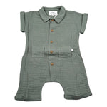 Teddy E Minou Pagliaccetto Mezza Manica Tinta Unita per Neonato E25TU008C0070XX VERDE TEDDY E MINOU 