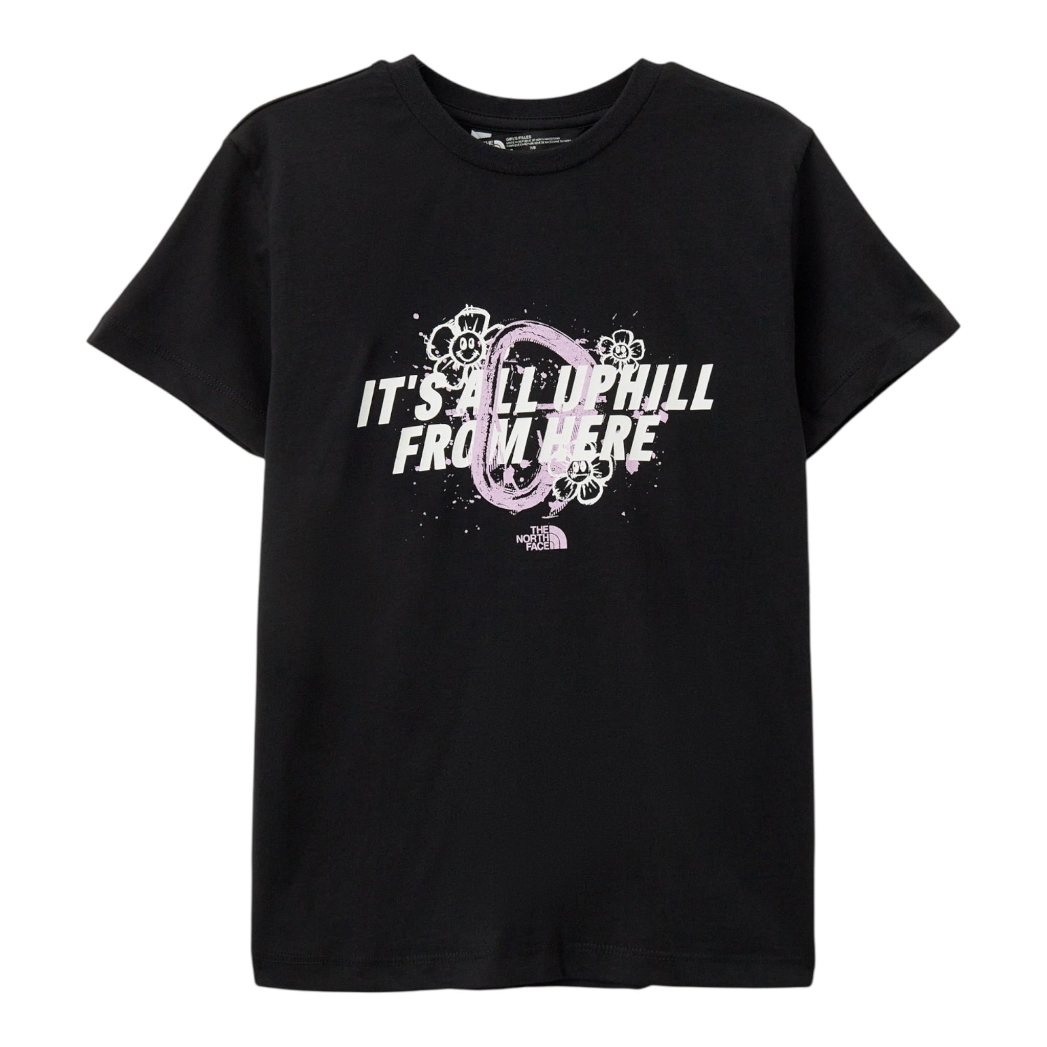 The North Face T-Shirt tinta unita Girocollo con Stampa Nero per Bambina NF0A8AXF NERO THE NORTH FACE 