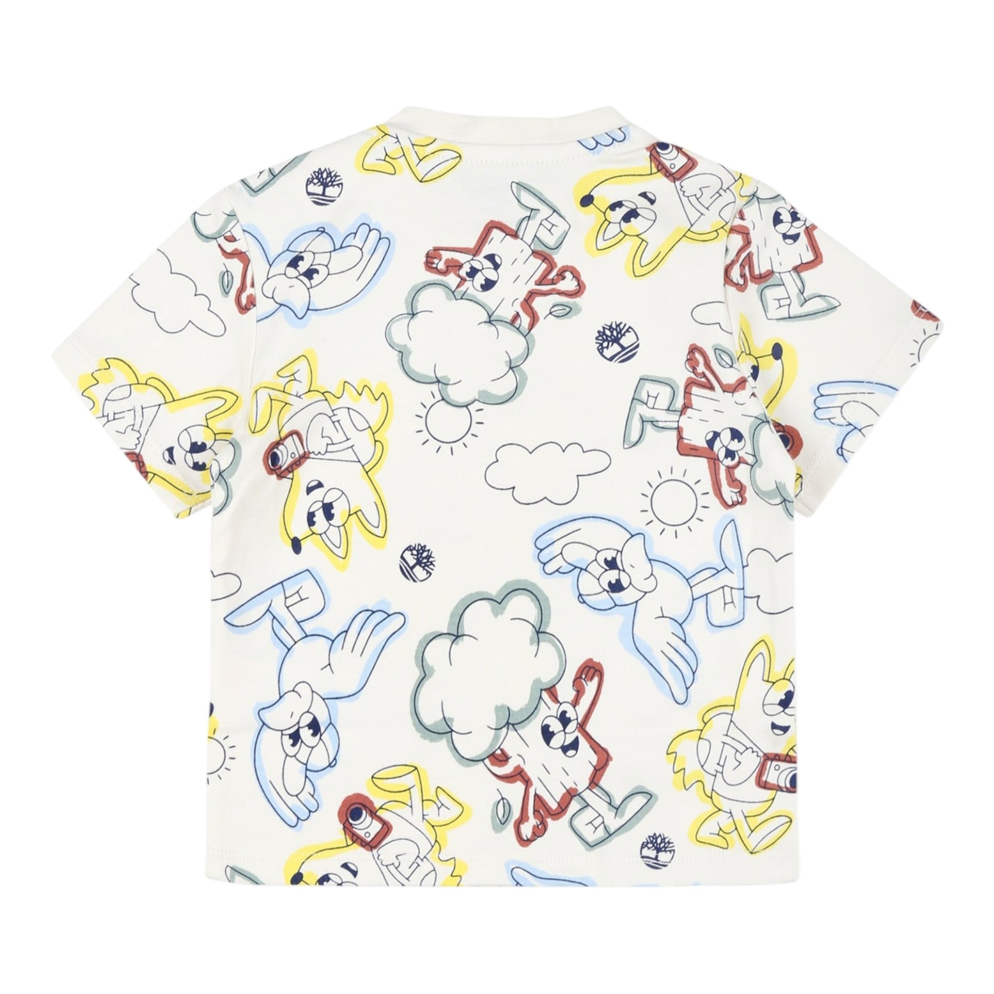 Timberland T-Shirt Girocollo Tinta Unita con Stampe per Neonato T60386X PANNA TIMBERLAND 
