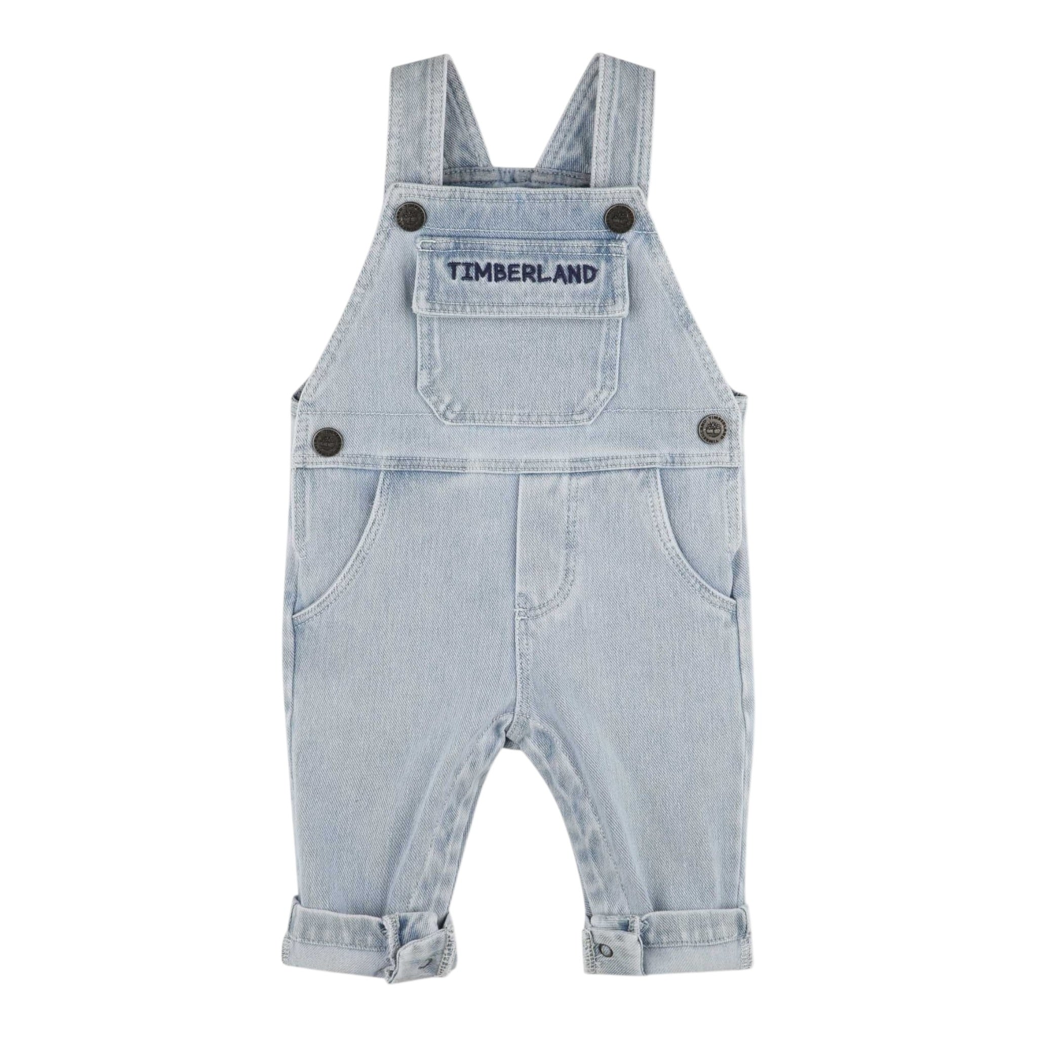 Timberland Salopette In Denim Tinta Unita per Neonato T60395 AZZURRO TIMBERLAND 
