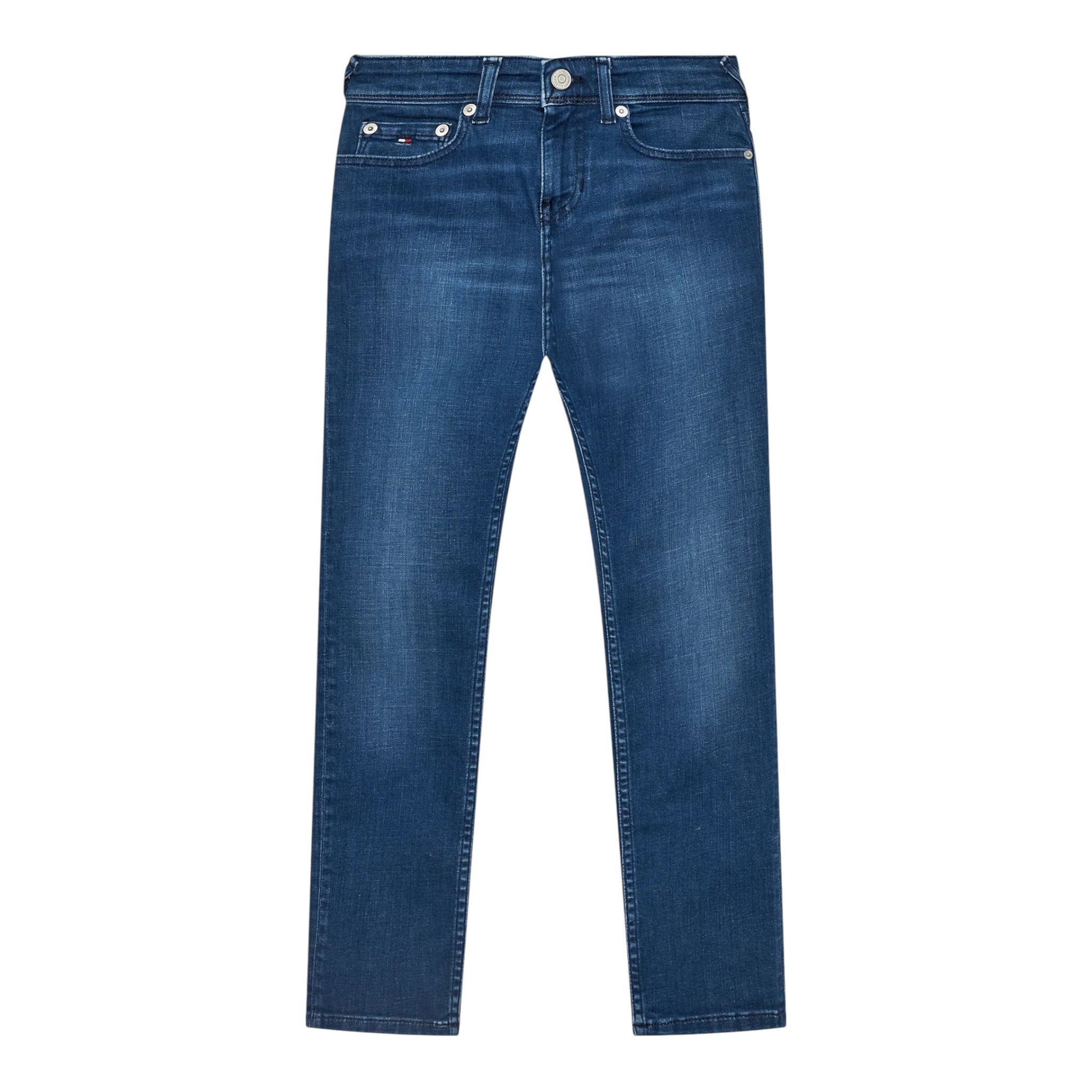 Tommy Hilfiger Jeans Tinta Unita con Girovita Regolabile per Bambino KB0KB08684 BLU TOMMY HILFIGER 