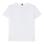 Tommy Hilfiger T-Shirt Girocollo Tinta Unita con Logo per Bambino KB0KB08817 BIANCO TOMMY HILFIGER 