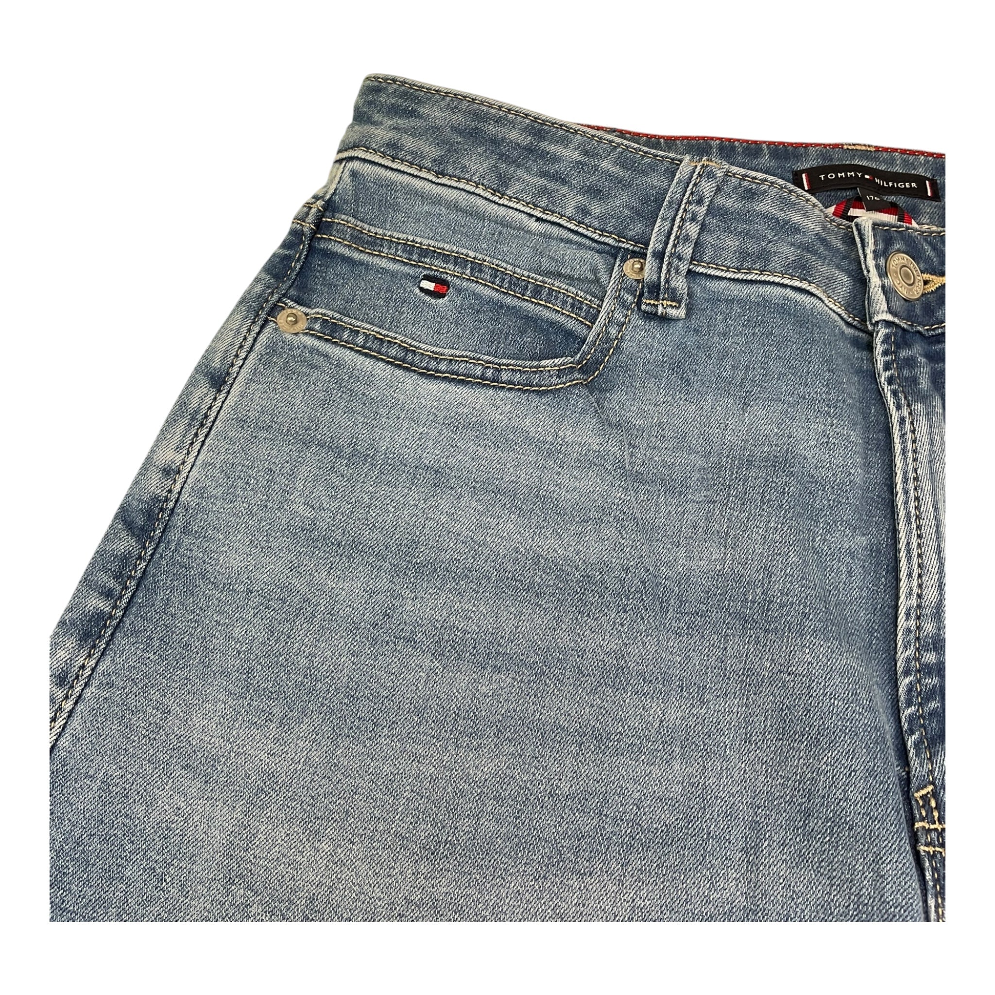 Tommy Hilfiger Bermuda In Denim Tinta Unita per Bambino KB0KB09039 AZZURRO TOMMY HILFIGER 