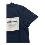 Tommy Hilfiger T-Shirt Girocollo Tinta Unita con Taschino per Bambino KB0KB09094 BLU TOMMY HILFIGER 