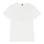 Tommy Hilfiger T-Shirt Girocollo Tinta Unita con Logo per Bambino KB0KB09538X BIANCO TOMMY HILFIGER 