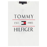 Tommy Hilfiger T-Shirt Girocollo Tinta Unita con Logo per Bambino KB0KB09538X BIANCO TOMMY HILFIGER 