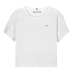 Tommy Hilfiger T-Shirt Girocollo Tinta Unita con Logo per Bambino KB0KB09646 BIANCO TOMMY HILFIGER 