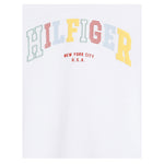 Tommy Hilfiger T-Shirt Girocollo Tinta Unita con Logo per Bambina KG0KG08525 BIANCO TOMMY HILFIGER 