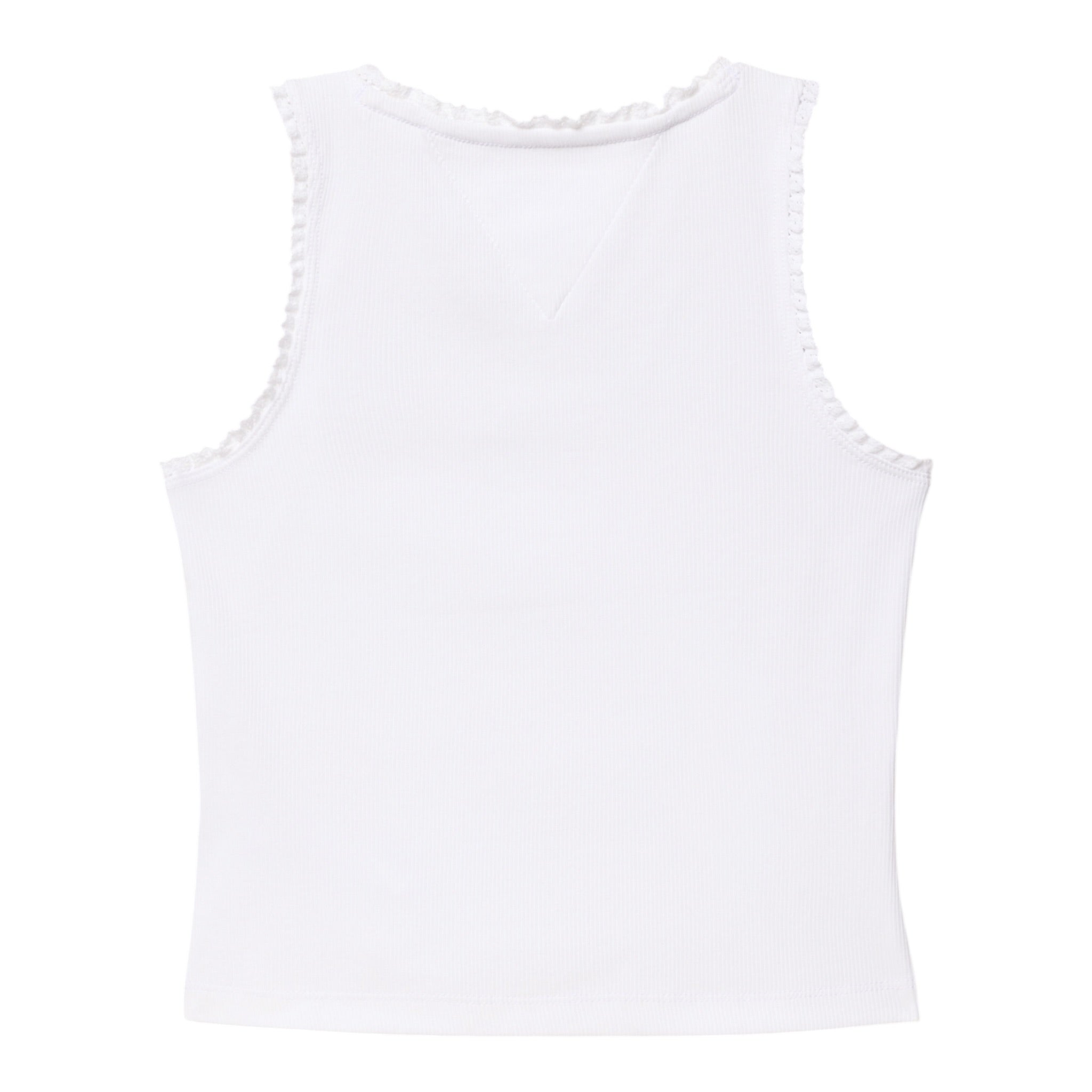 Tommy Hilfiger Canotta Tinta Unita con Ricami per Bambina KG0KG08588X BIANCO TOMMY HILFIGER 