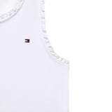Tommy Hilfiger Canotta Tinta Unita con Ricami per Bambina KG0KG08588X BIANCO TOMMY HILFIGER 