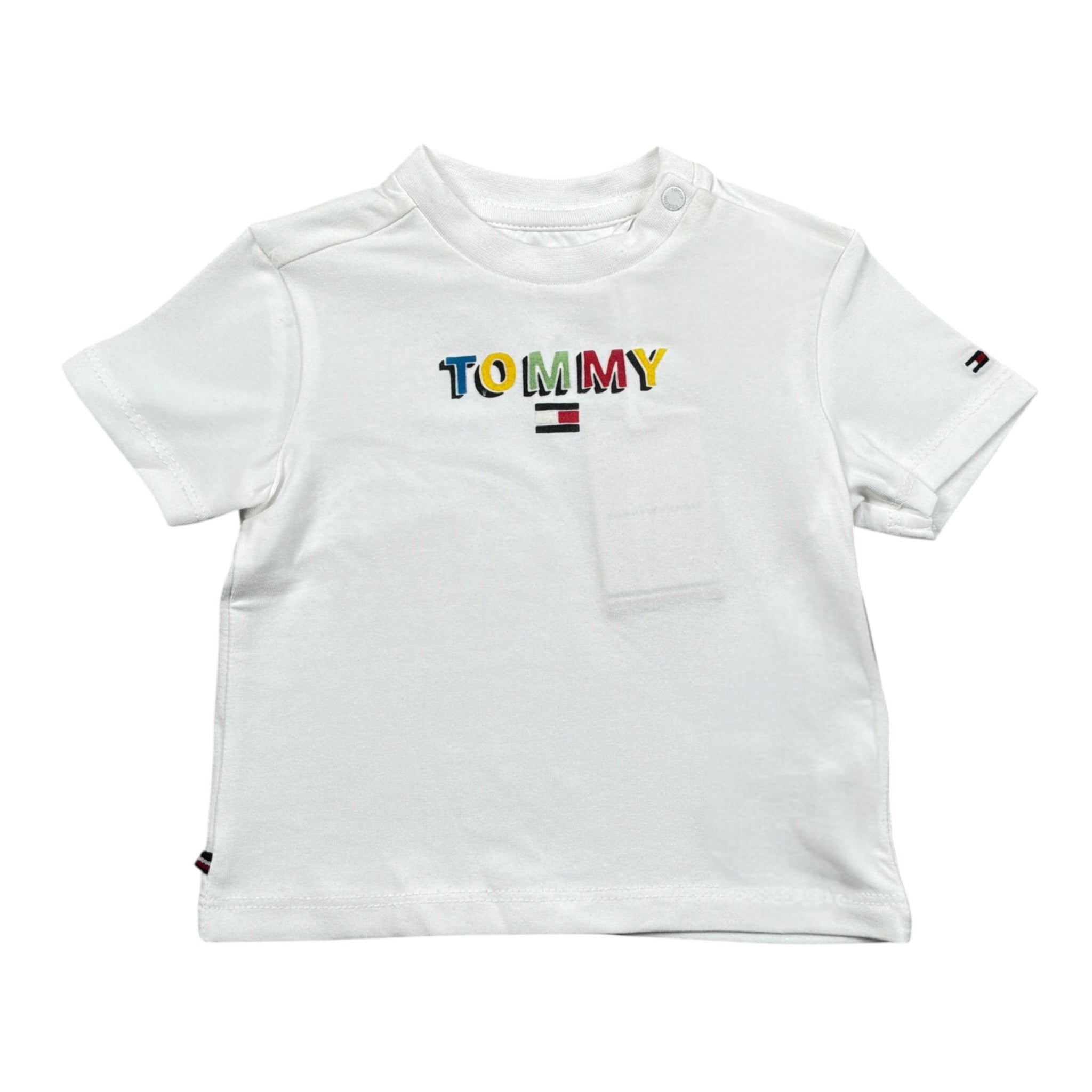 Tommy Hilfiger T-Shirt tinta unita con Stampa Bianco per Neonato KN0KN01622 BIANCO TOMMY HILFIGER 