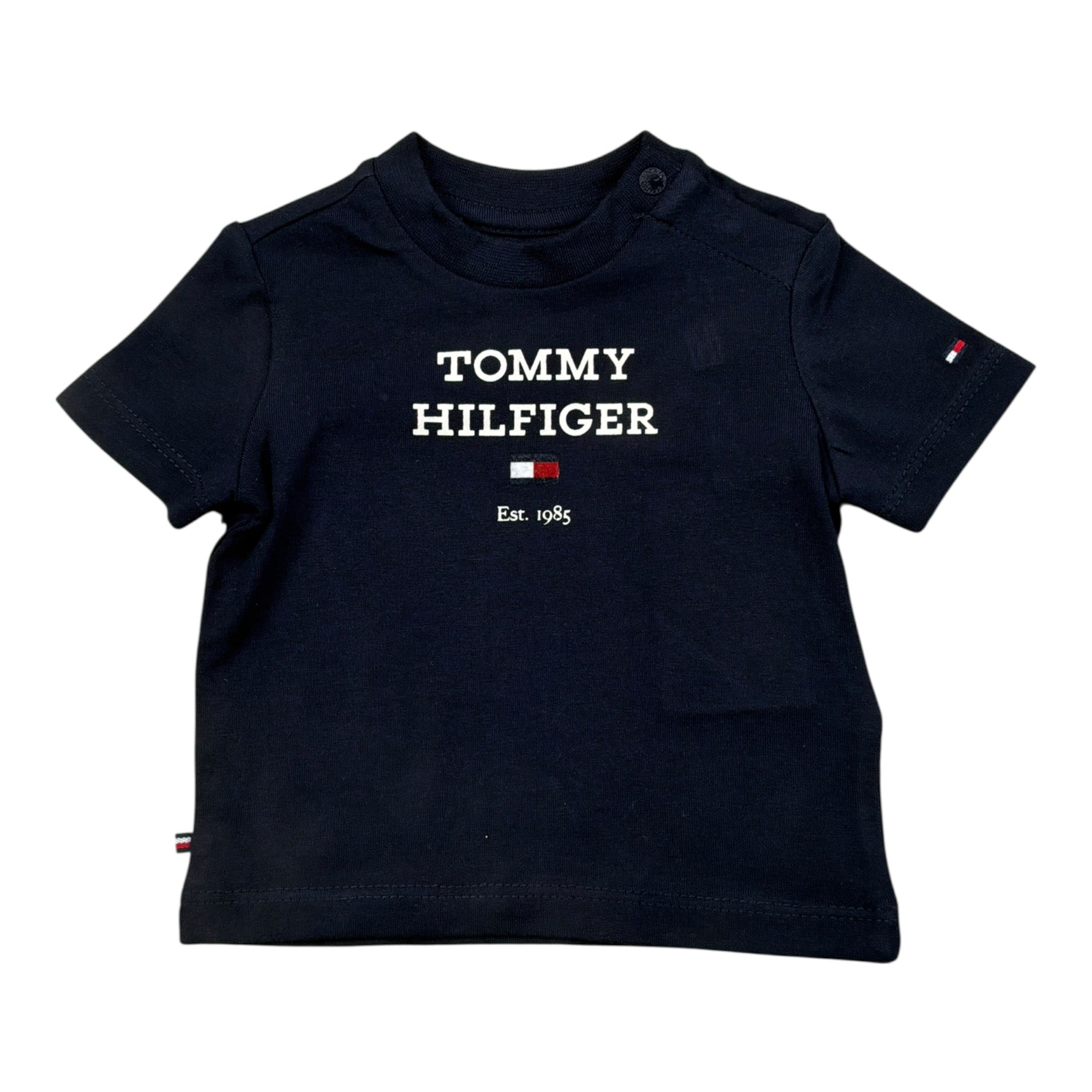 Tommy Hilfiger T-Shirt tinta unita con Stampa Blu per Neonato KN0KN01761J BLU TOMMY HILFIGER 
