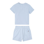 Tommy Hilfiger Completo 2 Pezzi T-Shirt-Bermuda Tinta Unita per Neonato KN0KN02047 AZZURRO TOMMY HILFIGER 