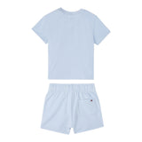 Tommy Hilfiger Completo 2 Pezzi T-Shirt-Bermuda Tinta Unita per Neonato KN0KN02047 AZZURRO TOMMY HILFIGER 