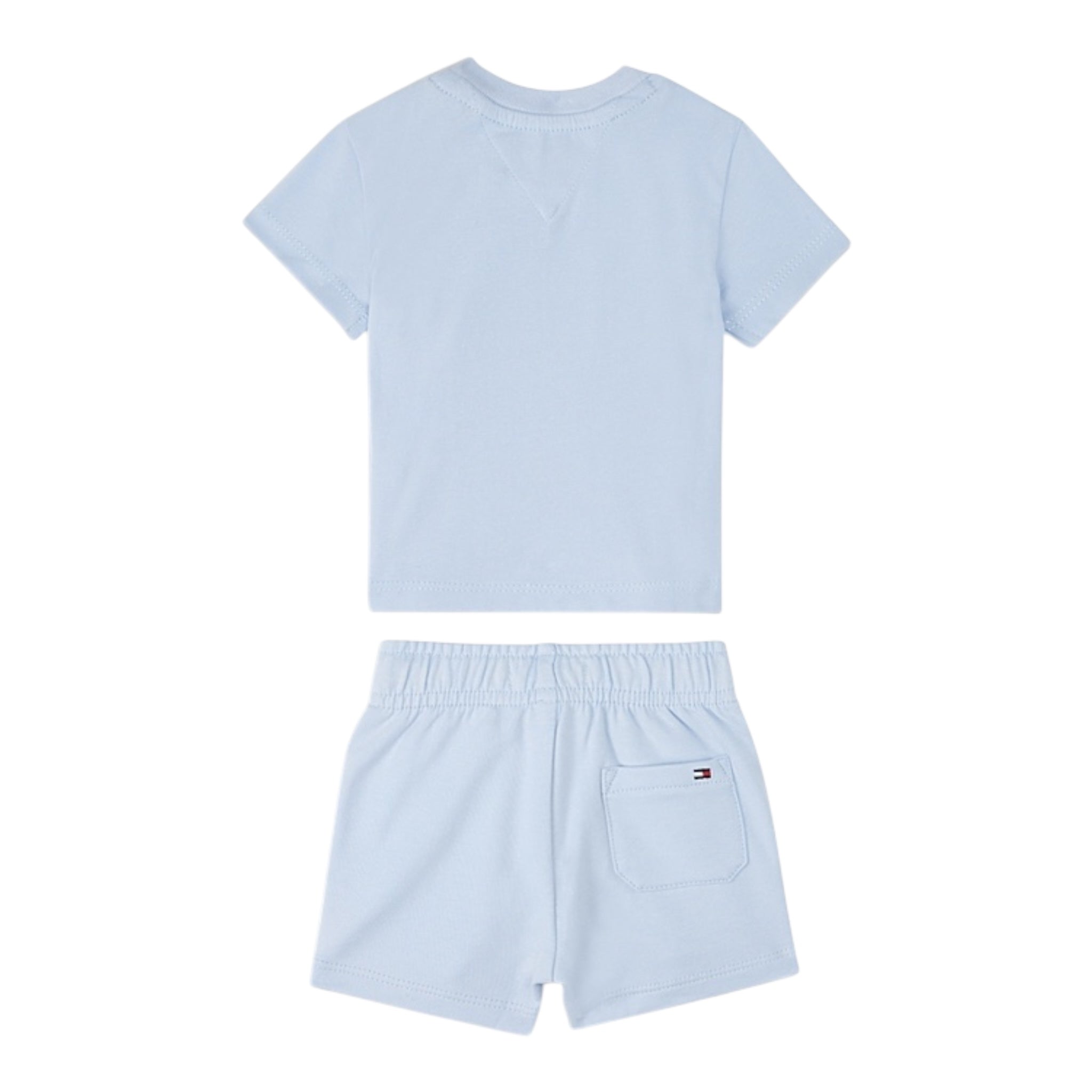 Tommy Hilfiger Completo 2 Pezzi T-Shirt-Bermuda Tinta Unita per Neonato KN0KN02047 AZZURRO TOMMY HILFIGER 