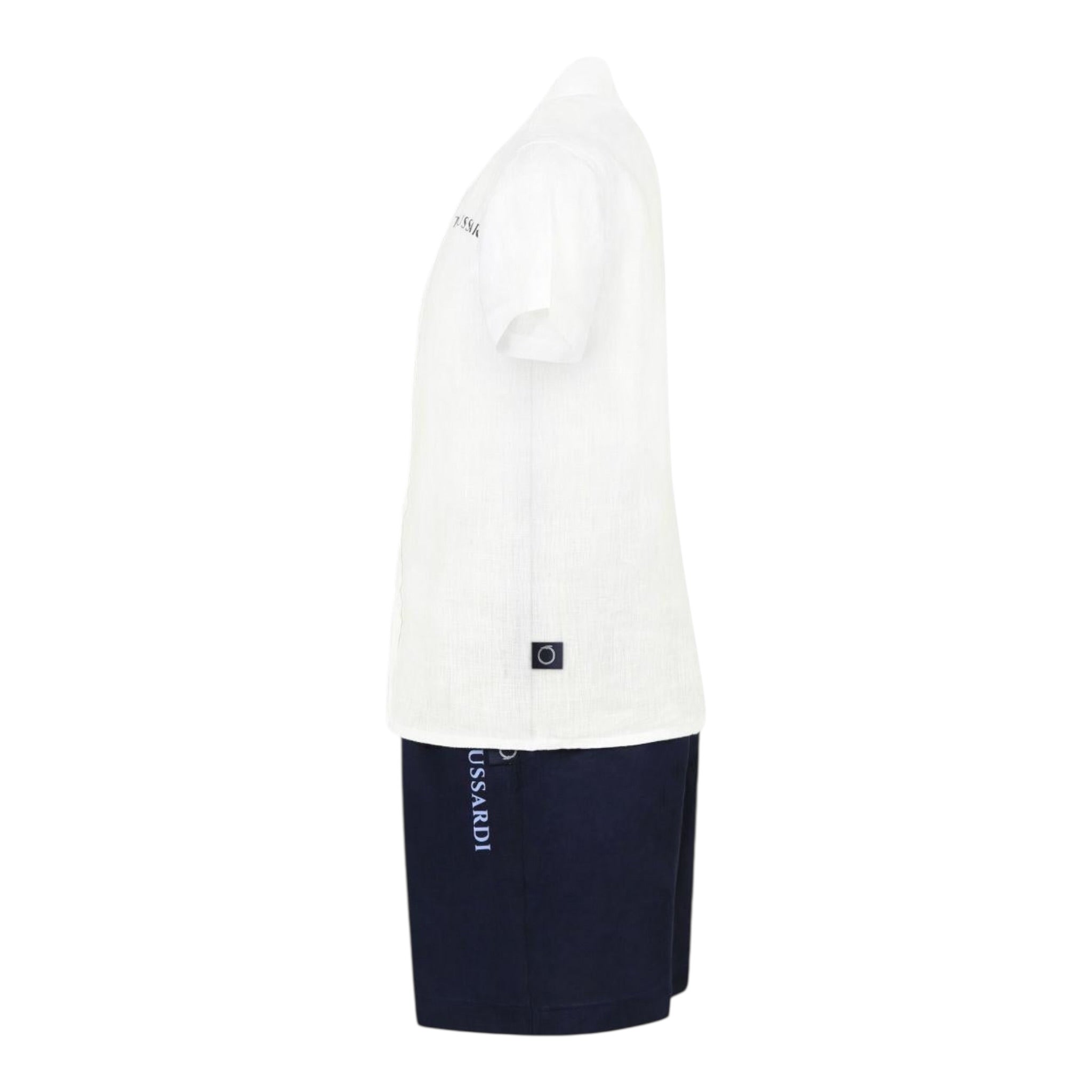 Trussardi Completo 2 Pezzi Bicolore Camicia-Bermuda Bianco/Blu per Bambino TBP25013CLX BIANCO/BLU TRUSSARDI 