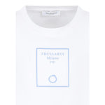 Trussardi T-Shirt Girocollo Tinta Unita con Stampa per Bambino TBP25025TS BIANCO TRUSSARDI 