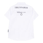 Trussardi Camicia Mezza Manica Tinta Unita con Logo per Bambino TBP25050CA BIANCO TRUSSARDI 