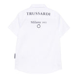 Trussardi Camicia Mezza Manica Tinta Unita con Logo per Bambino TBP25050CA BIANCO TRUSSARDI 