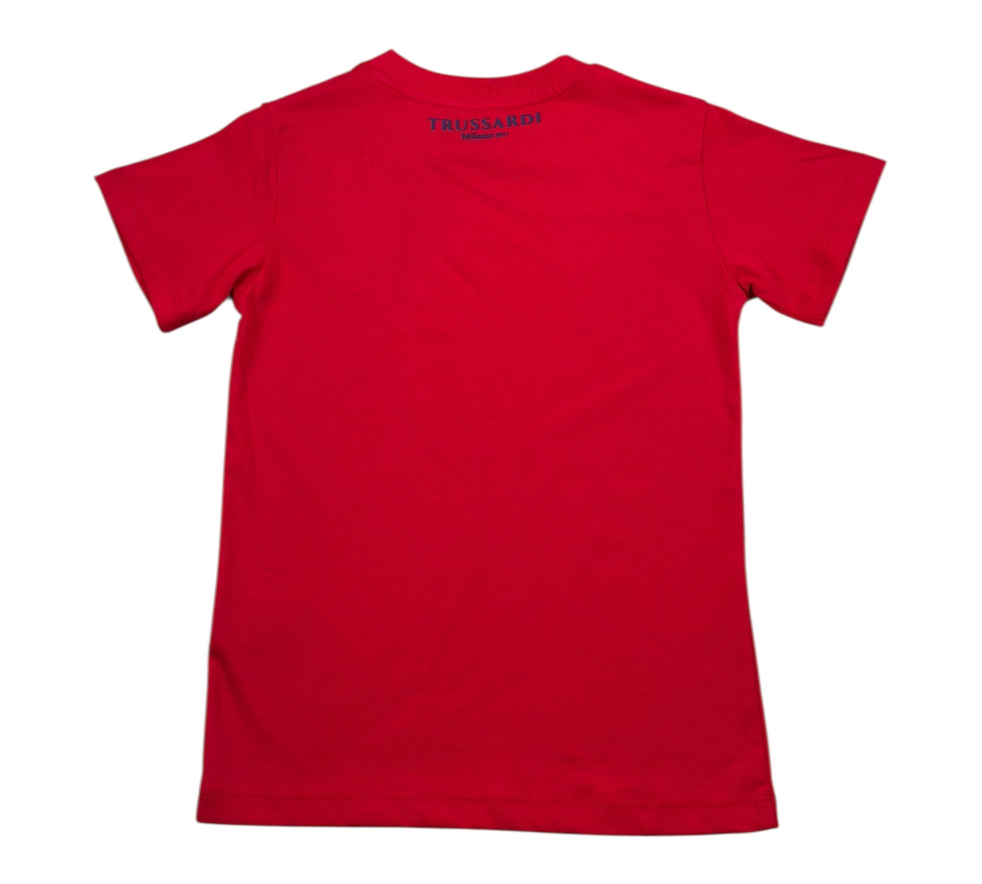 Trussardi T-Shirt Girocollo Tinta Unita con Logo per Bambino TBP26002TS ROSSO TRUSSARDI 