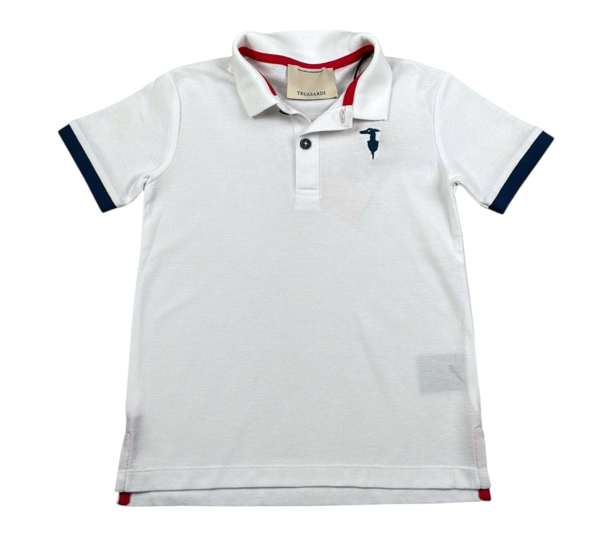 Trussardi Polo Mezza Manica Tinta Unita con Logo per Bambino TBP26006PO BIANCO TRUSSARDI 