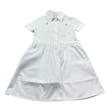 Trussardi Abito Tinta Unita Mezza Manica Modello Camicia per Bambina TGP26043VE BIANCO TRUSSARDI 