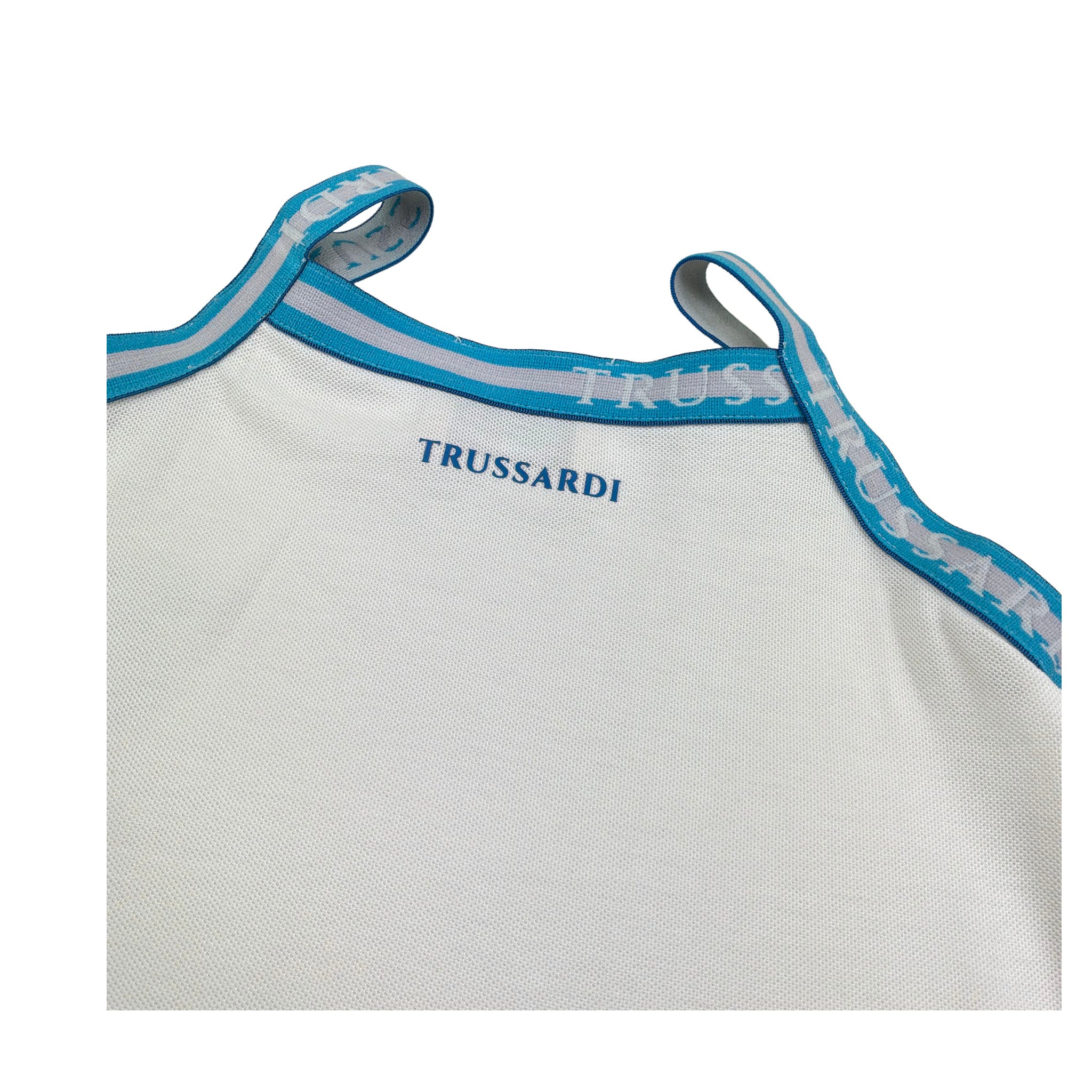 Trussardi Abito Tinta Unita con Profili Logati per Bambina TGP26071VE BIANCO TRUSSARDI 