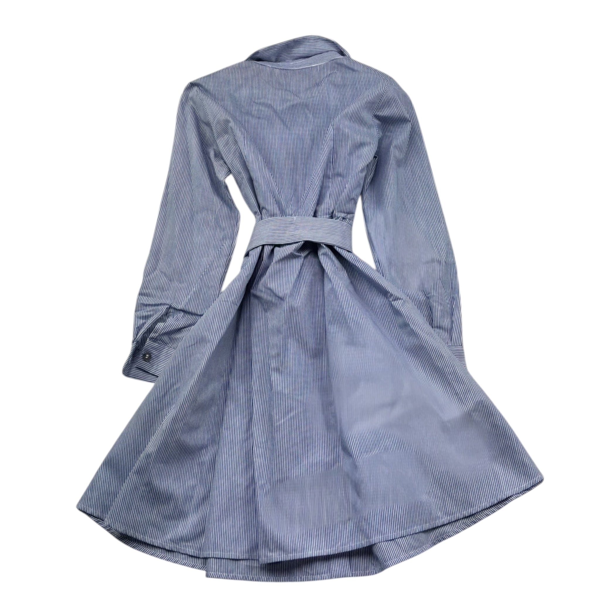Trussardi Abito Modello Camicia con Fantasia A Righe per Bambina TGP26086VE AZZURRO TRUSSARDI 