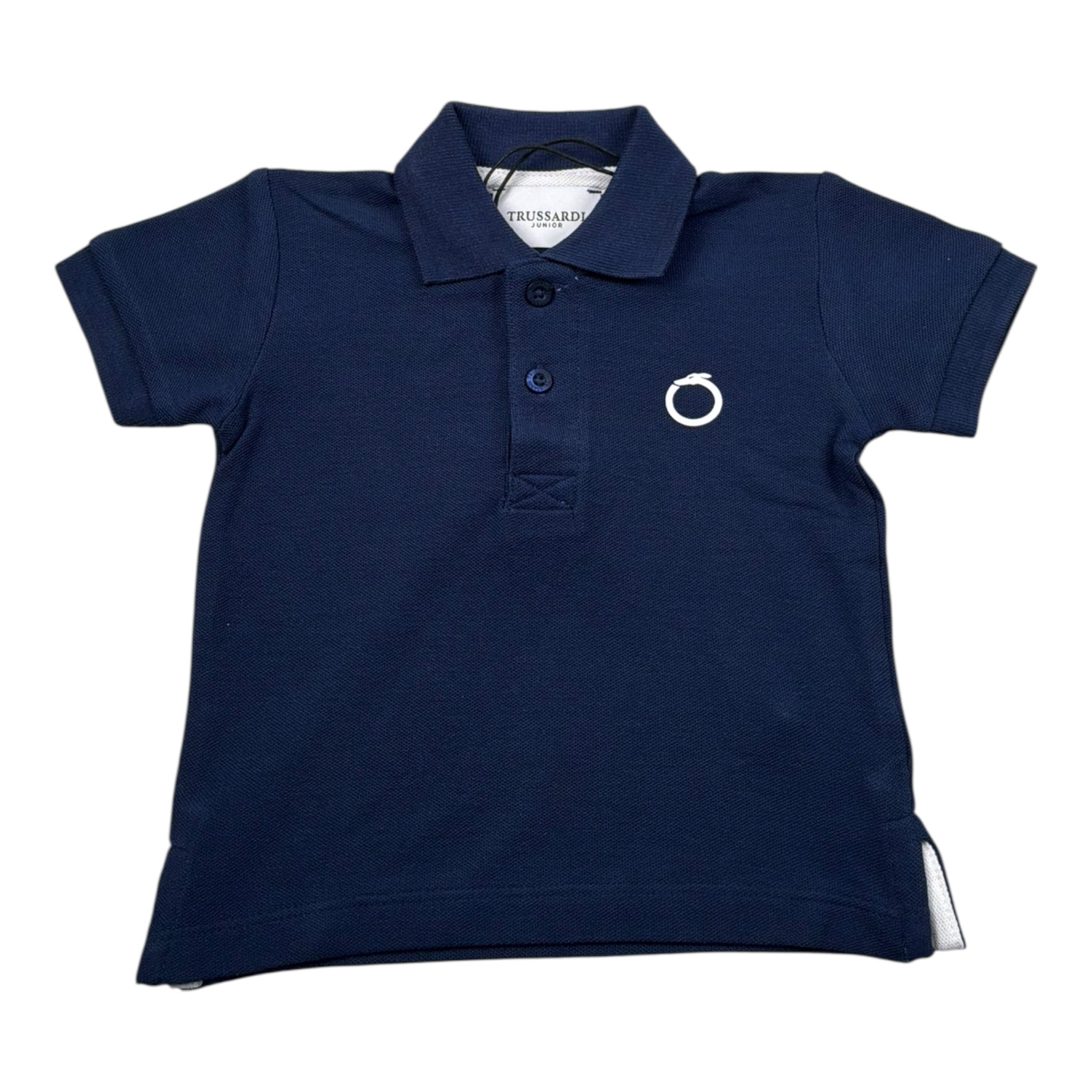 Trussardi Polo Mezza Manica Tinta Unita con Stampa per Neonato TIP23070PO BLU TRUSSARDI 