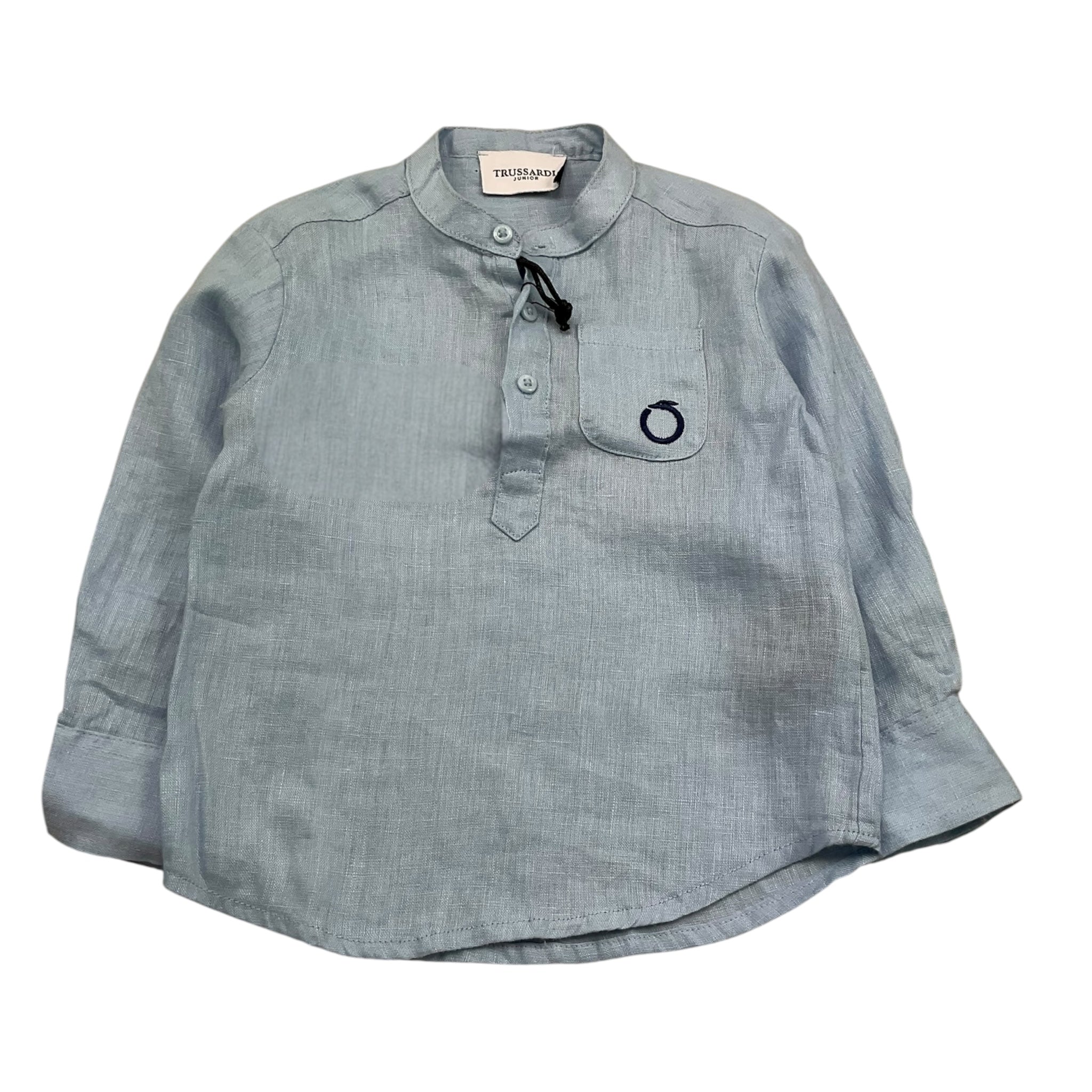 Trussardi Camicia Manica Lunga Tinta Unita per Neonato TIP23108CA AZZURRO TRUSSARDI 