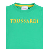 Trussardi T-Shirt Girocollo Tinta Unita con Logo per Neonato TIP24001TSX VERDE TRUSSARDI 