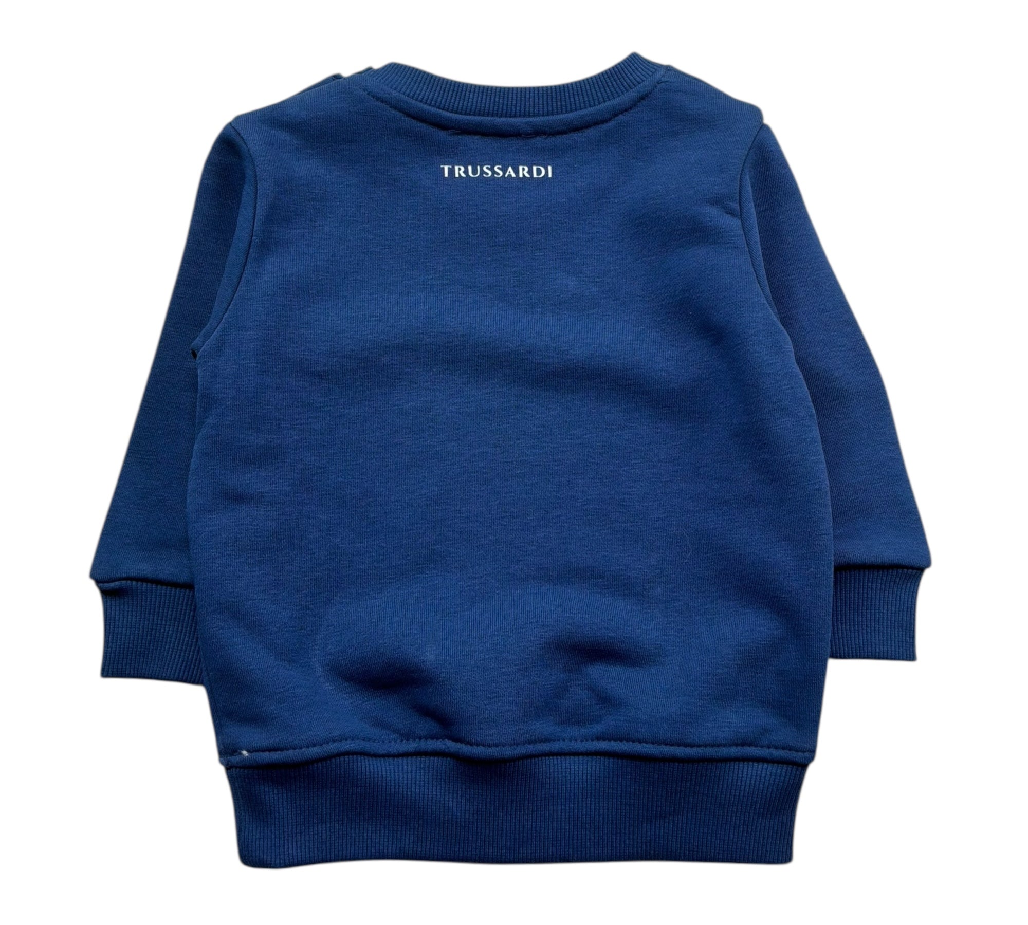 Trussardi Felpa Chiusa Girocollo Tinta Unita con Logo per Neonato TIP26001FE BLU TRUSSARDI 