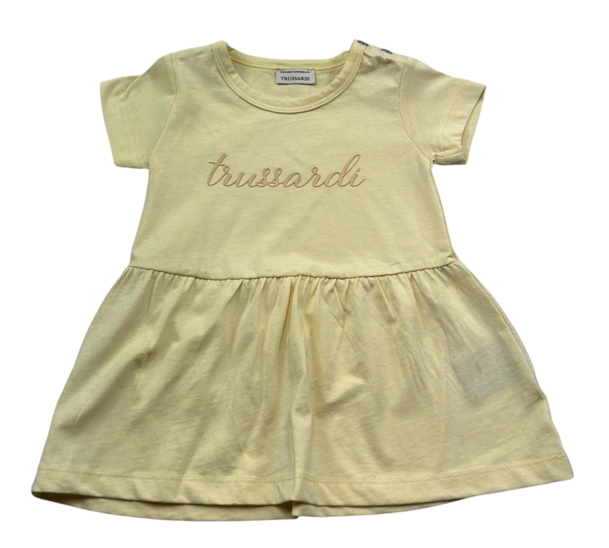 Trussardi Abito Mezza Manica Tinta Unita con Logo per Neonata TIP26018VE GIALLO TRUSSARDI 