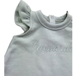 Trussardi Abito Giromanica Tinta Unita con Logo per Neonata TIP26021VE VERDE ACQUA TRUSSARDI 