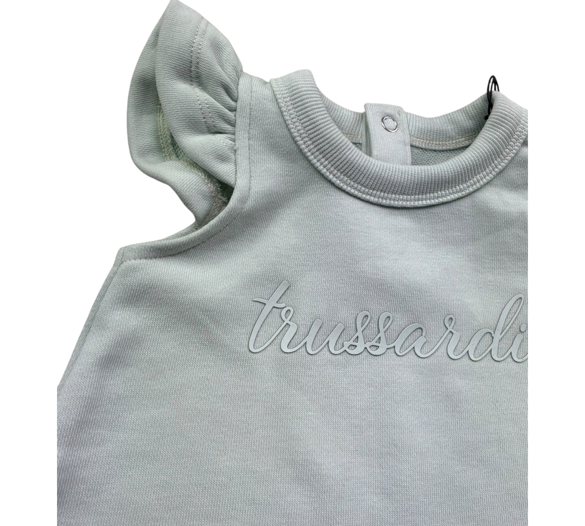 Trussardi Abito Giromanica Tinta Unita con Logo per Neonata TIP26021VE VERDE ACQUA TRUSSARDI 