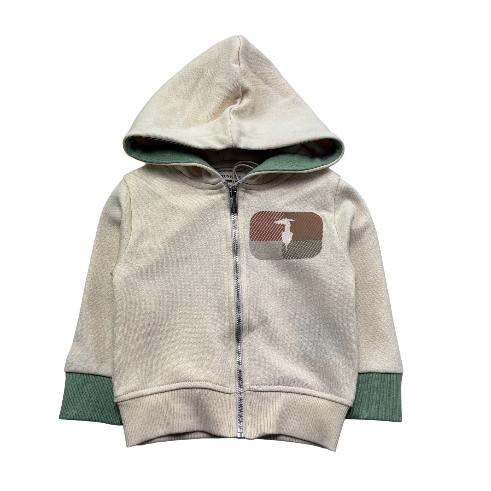 Trussardi Felpa con Zip E Cappuccio Tinta Unita per Neonato TIP26065FE BEIGE TRUSSARDI 