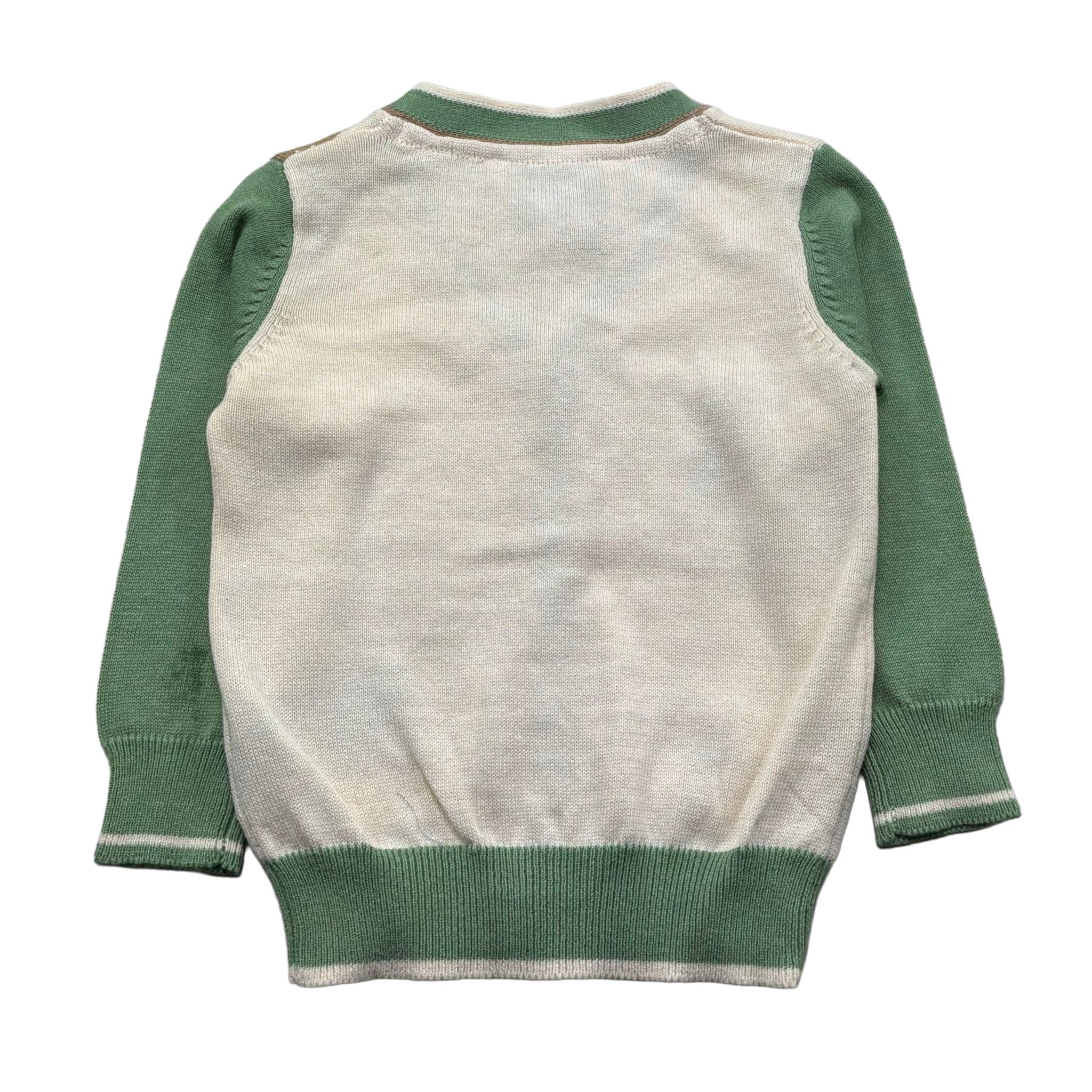 Trussardi Cardigan Stampa Fantasia Scollo A V per Neonato TIP26069CD PANNA TRUSSARDI 