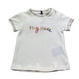 Trussardi T-Shirt Girocollo Tinta Unita con Stampe per Neonato TIP26083TS PANNA TRUSSARDI 