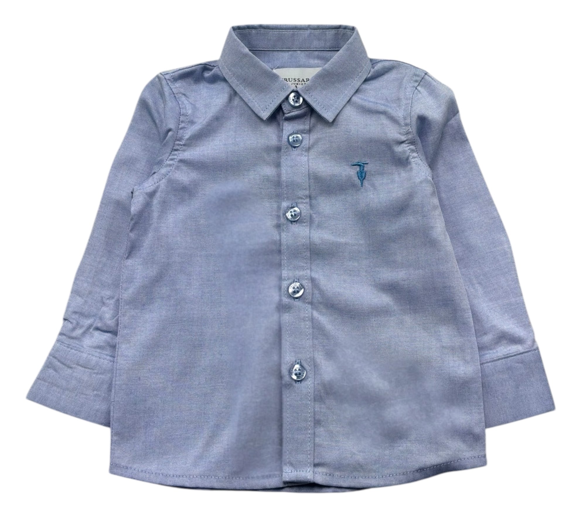 Trussardi Camicia Manica Lunga Tinta Unita per Neonato TIP26094CA AZZURRO POLVERE TRUSSARDI 