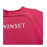 Twinset T-Shirt Girocollo tinta unita con Logo Rosa per Bambina 241GJ245 ROSA TWINSET 