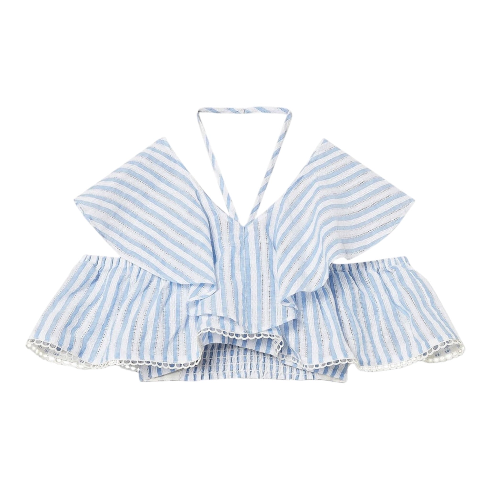 Twinset Top Bicolore con Fantasia A Righe per Bambina 251GJ2471X BIANCO TWINSET 