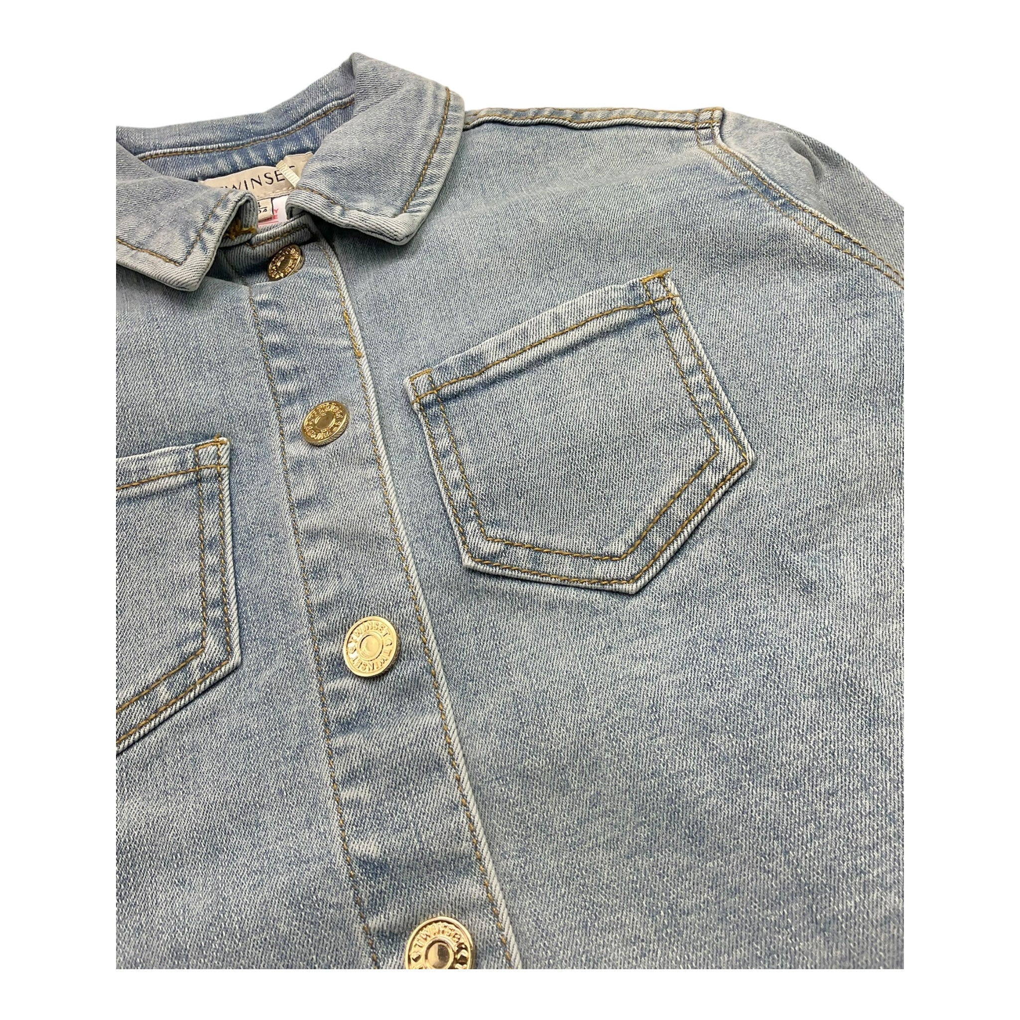 Twinset Giubbino In Denim Tinta Unita per Bambina 251GJ2512 AZZURRO TWINSET 