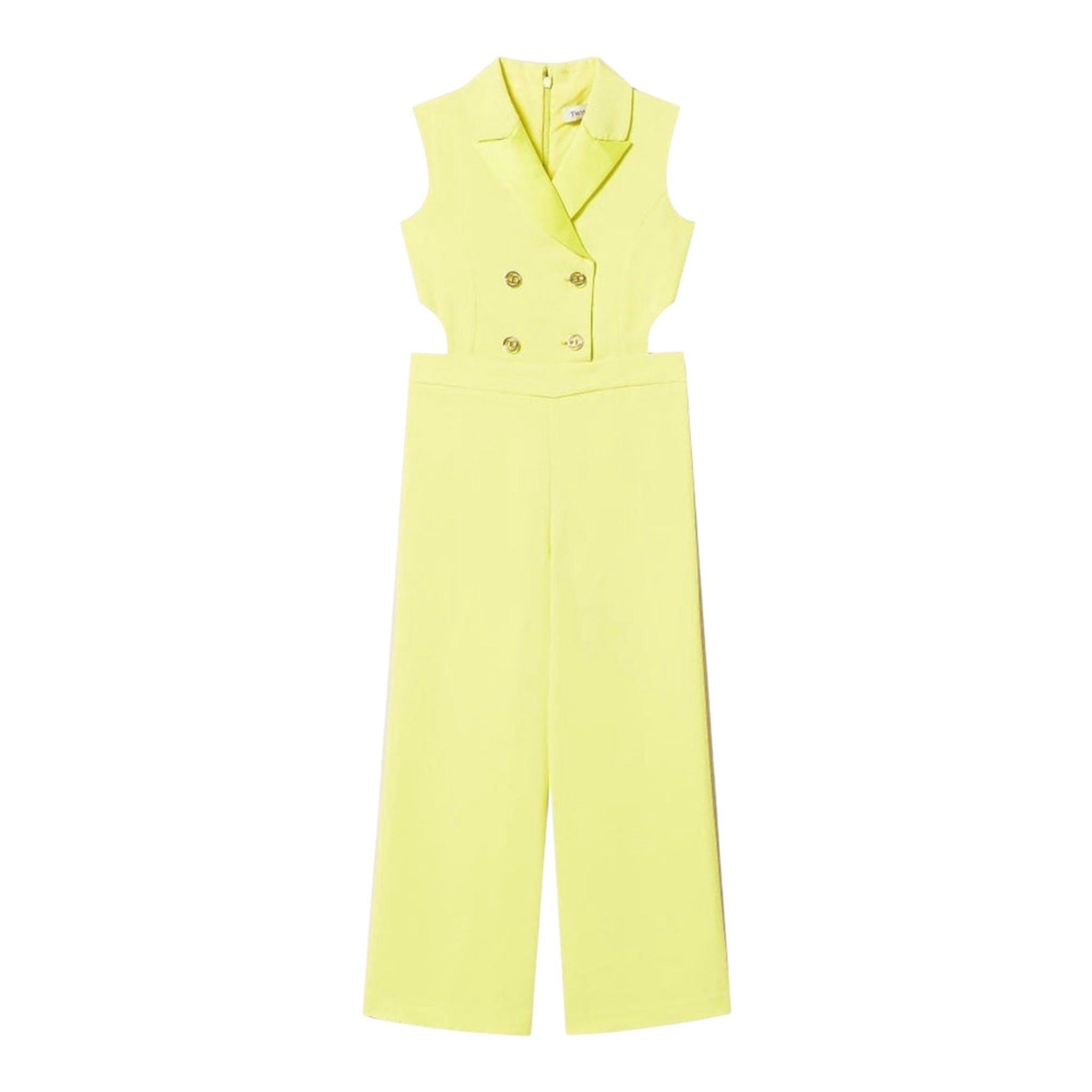 Twinset Tuta Tinta Unita Giromanica per Bambina 251GJ2QN4 GIALLO FLUO TWINSET 