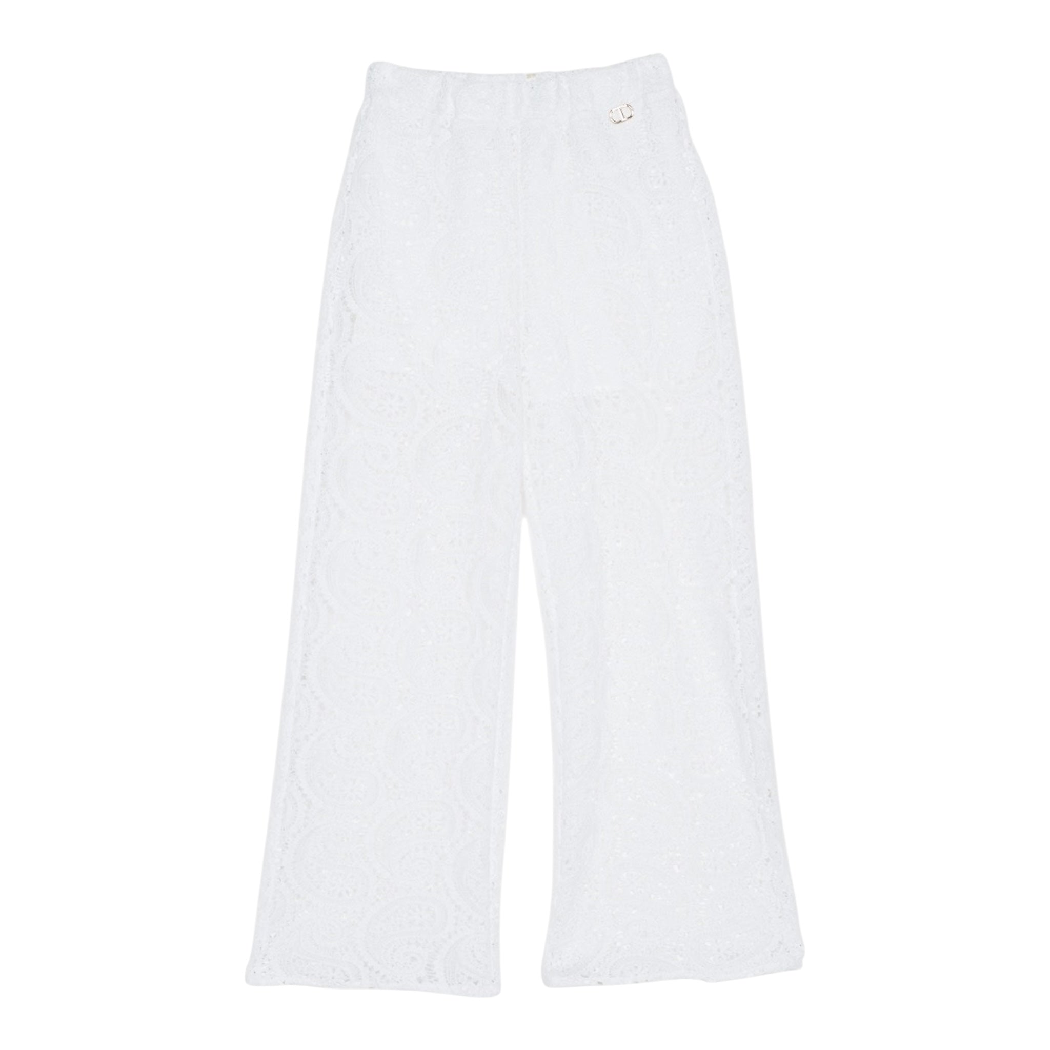 Twinset Pantalone Tinta Unita Traforato per Bambina 251GJ2QR4 BIANCO TWINSET 