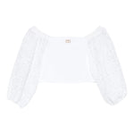 Twinset Top Maniche Ricamate Tinta Unita per Bambina 251GJ2QR9 BIANCO TWINSET 
