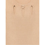 Twinset Abito Tinta Unita Giromanica In Maglia per Bambina 251GJ3410X MARRONE TWINSET 
