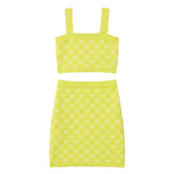 Twinset Completo 2 Pezzi Top-Gonna tinta unita Verde Acido per Bambina 251GJ3QX4XX VERDE ACIDO TWINSET 